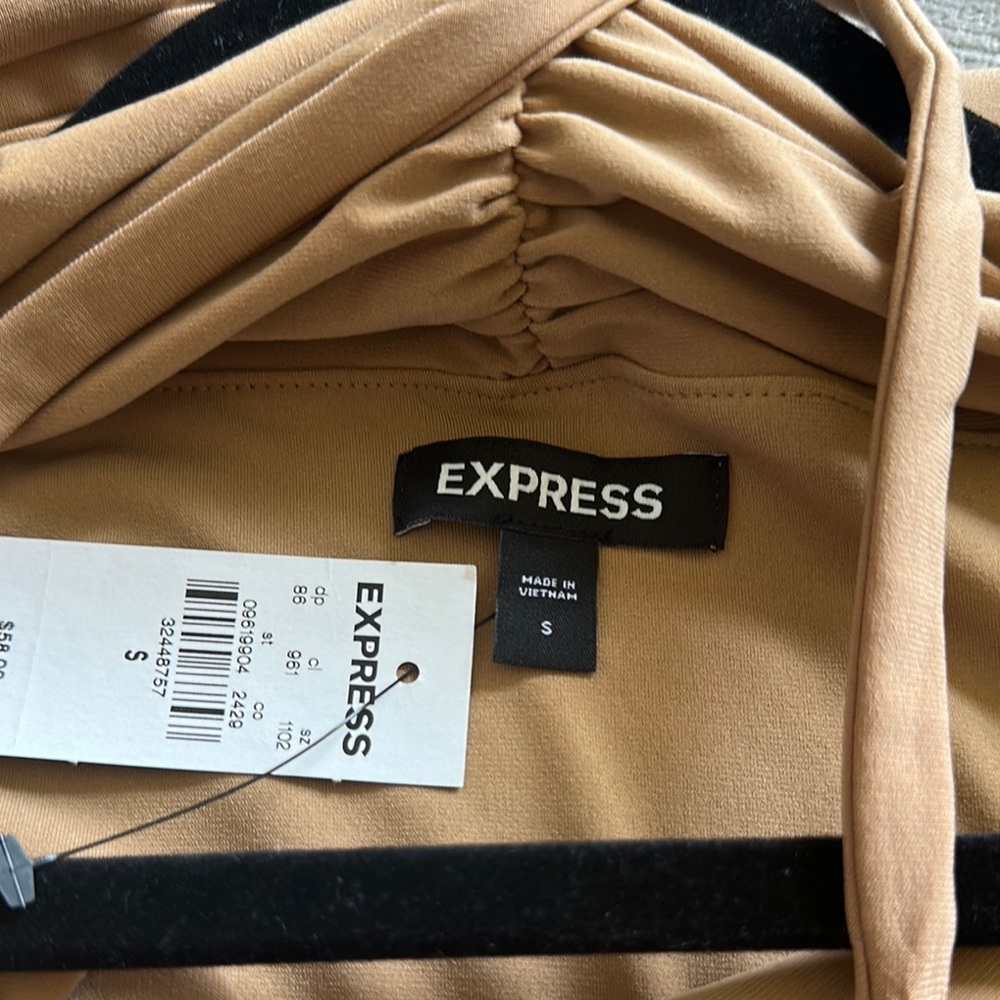 Express Tan Off-Shoulder Top - Picture 4 of 5